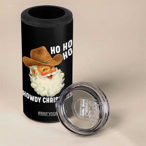 Cowboy Santa Christmas 4 in 1 Can Cooler Tumbler Ho Ho Ho Howdy Christmas TS14 Print Your Wear
