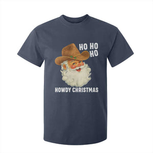 Cowboy Santa Christmas T Shirt For Kid Ho Ho Ho Howdy Christmas TS14 Navy Print Your Wear