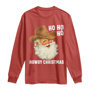 Cowboy Santa Christmas Long Sleeve Shirt Ho Ho Ho Howdy Christmas TS14 Red Print Your Wear