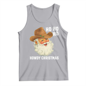 Cowboy Santa Christmas Tank Top Ho Ho Ho Howdy Christmas TS14 Athletic Heather Print Your Wear
