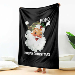 Camo Santa Christmas Throw Blanket Ho Ho Ho Hooah Christmas TS14 Print Your Wear