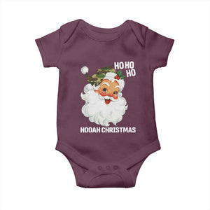 Camo Santa Christmas Baby Onesie Ho Ho Ho Hooah Christmas TS14 Maroon Print Your Wear