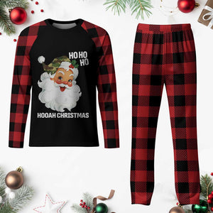 Camo Santa Christmas Plaid Pajama Set Ho Ho Ho Hooah Christmas TS14 Buffalo Plaid Print Your Wear