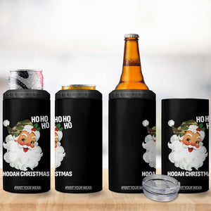 Camo Santa Christmas 4 in 1 Can Cooler Tumbler Ho Ho Ho Hooah Christmas TS14 Print Your Wear