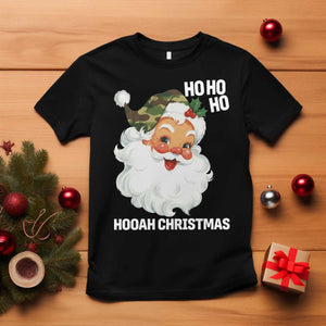Camo Santa Christmas T Shirt Ho Ho Ho Hooah Christmas TS14 Black Print Your Wear