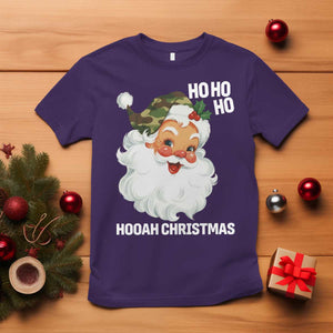 Camo Santa Christmas T Shirt Ho Ho Ho Hooah Christmas TS14 Purple Print Your Wear