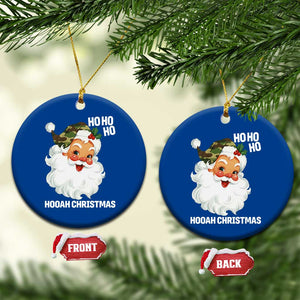Camo Santa Christmas Ceramic Ornament Ho Ho Ho Hooah Christmas TS14 1pc Blue Print Your Wear