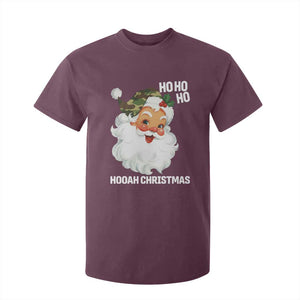 Camo Santa Christmas T Shirt For Kid Ho Ho Ho Hooah Christmas TS14 Maroon Print Your Wear