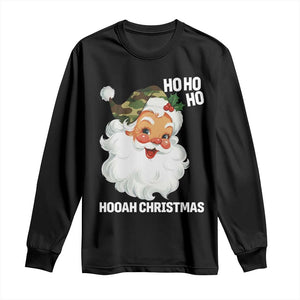 Camo Santa Christmas Long Sleeve Shirt Ho Ho Ho Hooah Christmas TS14 Black Print Your Wear