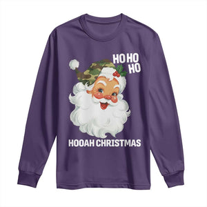 Camo Santa Christmas Long Sleeve Shirt Ho Ho Ho Hooah Christmas TS14 Purple Print Your Wear