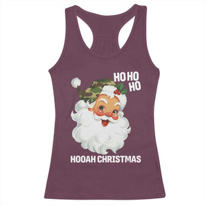 Camo Santa Christmas Racerback Tank Top Ho Ho Ho Hooah Christmas TS14 Maroon Print Your Wear