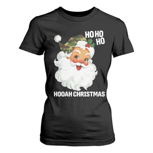 Camo Santa Christmas T Shirt For Women Ho Ho Ho Hooah Christmas TS14 Black Print Your Wear