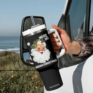 Camo Santa Christmas Tumbler With Handle Ho Ho Ho Hooah Christmas TS14 Print Your Wear