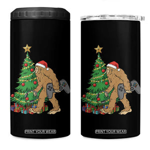 Bigfoot Gamer Christmas 4 in 1 Can Cooler Tumbler Funny Sasquatch Gaming Xmas TS14 One Size: 16 oz Black Print Your Wear