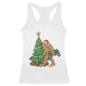 Bigfoot Gamer Christmas Racerback Tank Top Funny Sasquatch Gaming Xmas TS14 White Print Your Wear