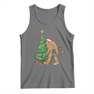 Bigfoot Gamer Christmas Tank Top Funny Sasquatch Gaming Xmas TS14 Black Heather Print Your Wear
