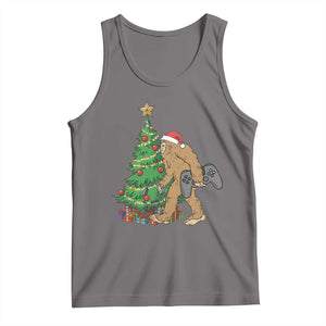 Bigfoot Gamer Christmas Tank Top Funny Sasquatch Gaming Xmas TS14 Deep Heather Print Your Wear