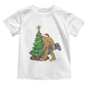 Bigfoot Gamer Christmas Toddler T Shirt Funny Sasquatch Gaming Xmas TS14 White Print Your Wear
