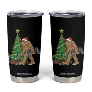 Bigfoot Gamer Christmas Tumbler Cup Funny Sasquatch Gaming Xmas TS14 Black Print Your Wear