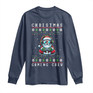 Santa Claus Gamer Long Sleeve Shirt Christmas Gmaing Crew TS14 Navy Print Your Wear