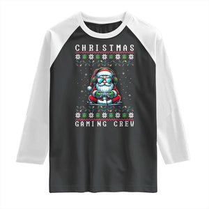 Santa Claus Gamer Raglan Shirt Christmas Gmaing Crew TS14 Black White Print Your Wear