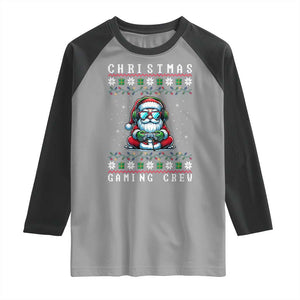 Santa Claus Gamer Raglan Shirt Christmas Gmaing Crew TS14 Sport Gray Black Print Your Wear