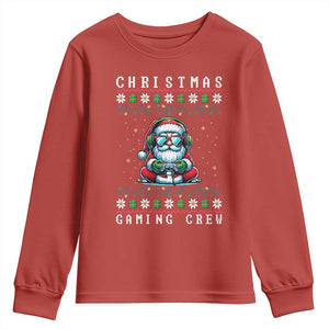 Santa Claus Gamer Youth Sweatshirt Christmas Gmaing Crew TS14 Red Print Your Wear