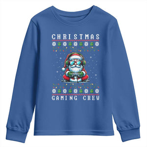 Santa Claus Gamer Youth Sweatshirt Christmas Gmaing Crew TS14 Royal Blue Print Your Wear