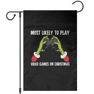 Funny Elf Hand Christmas Garden Flag Most Likely To Play Video Games On Christmas TS14 Black Print Your Wear