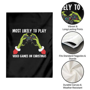 Funny Elf Hand Christmas Garden Flag Most Likely To Play Video Games On Christmas TS14 Print Your Wear