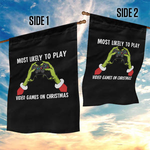 Funny Elf Hand Christmas Garden Flag Most Likely To Play Video Games On Christmas TS14 Print Your Wear