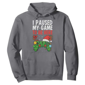 Funny Gaming Christmas Hoodie I Paused My Game To Be Here TS14 Charcoal Print Your Wear