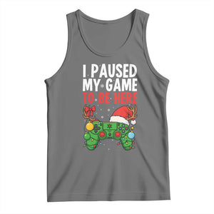 Funny Gaming Christmas Tank Top I Paused My Game To Be Here TS14 Black Heather Print Your Wear