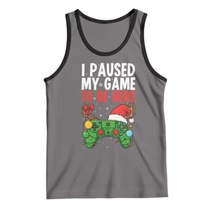 Funny Gaming Christmas Tank Top I Paused My Game To Be Here TS14 Deep Heather Black Print Your Wear