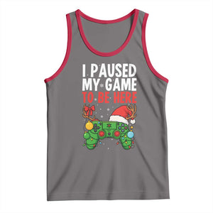 Funny Gaming Christmas Tank Top I Paused My Game To Be Here TS14 Deep Heather Red Print Your Wear