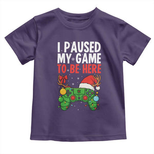 Funny Gaming Christmas Toddler T Shirt I Paused My Game To Be Here TS14 Purple Print Your Wear
