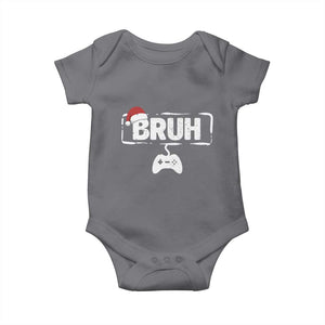 Funny Gaming Christmas Baby Onesie Gamer Bruh Video Game TS14 Charcoal Print Your Wear