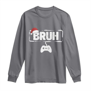 Funny Gaming Christmas Long Sleeve Shirt Gamer Bruh Video Game TS14 Charcoal Print Your Wear