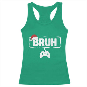 Funny Gaming Christmas Racerback Tank Top Gamer Bruh Video Game TS14 Irish Green Print Your Wear