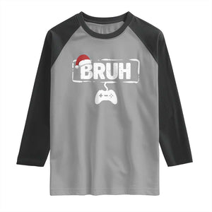 Funny Gaming Christmas Raglan Shirt Gamer Bruh Video Game TS14 Sport Gray Black Print Your Wear
