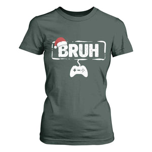 Funny Gaming Christmas T Shirt For Women Gamer Bruh Video Game TS14 Dark Forest Green Print Your Wear
