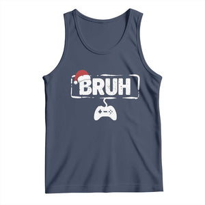 Funny Gaming Christmas Tank Top Gamer Bruh Video Game TS14 Navy Print Your Wear