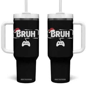 Funny Gaming Christmas Tumbler With Handle Gamer Bruh Video Game TS14 One Size: 40 oz Black Print Your Wear