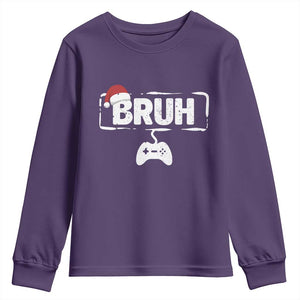 Funny Gaming Christmas Youth Sweatshirt Gamer Bruh Video Game TS14 Purple Print Your Wear