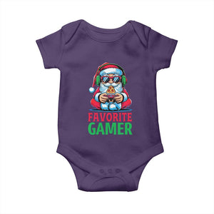 Funny Santa Gamer Christmas Baby Onesie TS14 Purple Print Your Wear