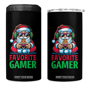 Funny Santa Gamer Christmas 4 in 1 Can Cooler Tumbler TS14 One Size: 16 oz Black Print Your Wear