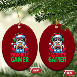 Funny Santa Gamer Christmas Ceramic Ornament TS14 Print Your Wear
