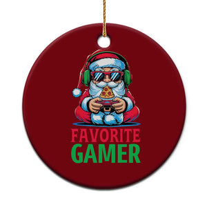 Funny Santa Gamer Christmas Ceramic Ornament TS14 1pc Red Print Your Wear