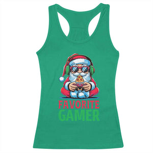 Funny Santa Gamer Christmas Racerback Tank Top TS14 Irish Green Print Your Wear