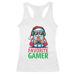 Funny Santa Gamer Christmas Racerback Tank Top TS14 White Print Your Wear